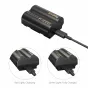 SmallRig USB-C užkrovimo baterija FUJIFILM NP-W235 modeliui, 2600mAh talpa, juodo ir aukso dizaino bei LED indikatorius, rodantis įkrovimo būseną ir pilną įkrovimą.