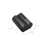 SmallRig USB-C įkrovimo baterija Fujifilm NP-W235, 2600mAh talpa, juodas-auksinis dizainas, šoninis vaizdas su matmenimis