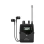 Sennheiser EK IEM G4 profesionalus belaidis stereo bodypack priimtiklis su IE 4 ausinėmis, A juosta (516–558 MHz), adaptacinė diversity RF technologija, užtikrinanti patikimą stereo garso stebėjimą.