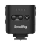 SmallRig RS-R22 mini sparninės žibinto priekis su valdymo mygtukais ir gamintojo logotipu, skirtas nešiojamam apšvietimui ant kameros
