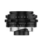 Thypoch DZO Ksana 21mm f/3.5 objektyvas Leica M su juodu objektyvo gaubtu - priekis rodantis diafragmos ir fokuso skalės