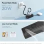 Ulanzi MG13 MagLock Power Grip priedas dviejose veiklos režimuose: Power Bank režimas su 20W išvestimi, kuris krauna išmanųjį telefoną, ir žemos srovės režimas, kraunantis ausines ir išmanųjį laikrodį, su magnetiniu sukimu ir ra