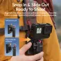 Ulanzi MT55 SnapGo mini selfie lazda su greito paleidimo mechanizmu, pritvirtinta prie kameros stabiliam filmavimui ir vlogams