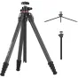 Ulanzi TZ01 2-in-1 anglies pluošto fotostatyvas su išskleistomis kojomis ir 360° galvos statyvu, su atskiriamu mini statyvu universaliam fotografavimui ir vaizdo kūrimui