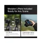Falcam Hasselblad X2D/X2D II fotoaparato apsauginė dėžė su moduline L-plokšte, rodanti pilną statyvą ir lengvą rankiniu naudojimo būdą, demonstruojanti įvairias montavimo galimybes ir patvarų aliuminio apsaugą