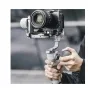 Falcam F38 greito atleidimo pagrindas DJI RS 4 Mini su kamera, demonstruojantis saugų greito atleidimo mechanizmą ir pavarų balansavimo reguliavimą