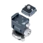 Falcam F22 greito paleidimo pan-tilt galvos komplektas juodos spalvos, su 360° sukimu ir 180° pasvirimu, įtraukiama greito paleidimo plokštė su 1/4-20 varžtu ir guminiu įdėklu saugiai montuoti kameras ir priedus.