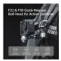 FALCAM F22 & F38 greitos išlaisvinimo rutulių galva GoPro HERO12/13 veiksmo kameroms, juoda spalva, pritvirtinta prie krūtinės montavimo sistemos su kuprinės greito išlaisvinimo priedu