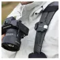 FALCAM F38 greito atleidimo tvirtinys ant kuprinės diržo, saugiai tvirtinantis Hasselblad kamerą be rankų išlaikymui lauko fotografijai