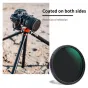 K&F Concept 82mm Nano-X kintamo ND filtras su abipusiu antirefleksiniu nanodanga, naudojamas su DSLR fotoaparatu ant statyvo ir filtru artėjančiu planu