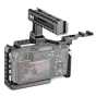 SmallRig Advanced Cage Kit 2081 su NATO rankena ir šaltosios šuošvės priedu Sony A6500 kamerai, vaizdas iš užpakalio