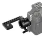 SmallRig EVF Mount 1594 su NATO kabliu pritvirtintas prie fotokameros, leidžia 360° reguliuoti monitorių/elektroninius vizierius iki 1,5 kg, su guminėmis apsaugomis papildomai apsaugai.