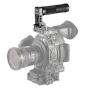 SmallRig QR NATO rankena su guminiu rankena, sumontuota ant Canon EOS C100 Mark II kameros, skirta greitai tvarkyti priedus ir išlaikyti pusiausvyrą