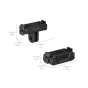 SmallRig greito atlaisvinimo adapterių palaikymo komplektas 5918 su 1/4"-20 sriegine anga ir dviguba tvirtinimo sistema, šoninis ir viršutinis vaizdas su matmenimis