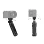 SmallRig SR-RG1 bežiedinė šaudymo rankena su 360° sukimu ir 90° pakeltu galva, su sumontuota Sony kamera, rodanti įvairius kampus vlogams ir fotografijai