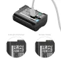 SmallRig USB-C baterijos įkroviklis Nikon EN-EL15c su 2600 mAh talpa, rodomas priekis ir užpakalis su būsenos šviesomis ir įtrauktu USB-A į USB-C krovimo kabeliu