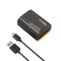 SmallRig USB-C baterijų blokas Sony NP-FZ100 su 2600 mAh talpa, su auksinėmis detalėmis ir USB-A į USB-C kabeliu greitai įkrauti.