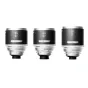 Blazar MANTIS 1.33X pilnakadrinių anamorfinių objektyvų komplektas su 25mm, 50mm ir 100mm fokusinėmis nuotoliais, PL montu, T2.0–T2.4 atvėrimais ir charakteringais gintaro flėriais