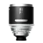 Blazar MANTIS 75mm T2.0 1.33X anamorfinis objektyvas su PL prijungimu, priekis rodantis T-stop atidarymo žiedą ir 77mm filtrų sriegį