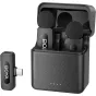 Boya BY-V30 USB-C bevielių lavalinio mikrofonų sistema su atvira įkrovimo dėže ir USB-C imtuvu, du kompaktiški siuntėjai ir stilingas dizainas