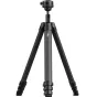 Peak Design Pro Tall Tripod juodos spalvos - tvirtas anglies pluošto trikojis su CNC apdirbtomis aliumininėmis kojomis ir patvariu kamuoliniu galvos tvirtinimu profesionaliam fotografavimui ir vaizdo kūrimui