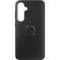 Peak Design Samsung Galaxy S24+ Everyday Fabric Case - plonas, juodos spalvos nīlono audinio apvalkalas su SlimLink magnetine sistema, tinkama Peak Design Mobile ekosistemai ir MagSafe priedams