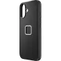 Peak Design iPhone 17 Everyday Fabric case - plonas juodos spalvos apvalkalas su SlimLink technologija, suderinamas su Peak Design mobiliojo ekosistemos priedais