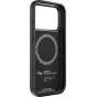 Peak Design iPhone 17 Pro Mobilus Everyday Fabric Case - plonas juodas apsaugos dangtelis su tekstūru ir guminiu kraštu, su apvaliu logotipu ir suderinamas su MagSafe bei Peak Design Mobile ekosistema