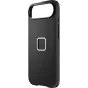 Peak Design Everyday medžiaginis dėklas Apple iPhone 17 Air - plonas anglies juodos spalvos dėklas su SlimLink magnetine technologija, užtikrinančia sklandų priedų prijungimą