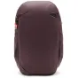 Peak Design kelionių kuprinė 30L Eclipse bordo spalvos priekis su magnetinėmis diržų uždangomis ir atspariu 400D nailono apdailiu