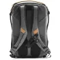 Peak Design Everyday Backpack V2 30L anglies spalvos kuprinė iš nugaros, atidaryti UltraZip užtrauktukai ir MagLatch papildymo sistema
