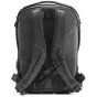 Peak Design Everyday Backpack V2 20L juodoje spalvoje, pakraugioje matomas apšiltintas nugarėlė, reguliuojamos diržai ir saugūs UltraZip skyreliai