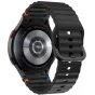 Samsung Galaxy laikrodžio patvarus juodas silikono sportinis diržas su saugiu TPU gumos tvirtinimu, tinkantis Samsung Galaxy Watch4, Watch5, Watch6, Watch7 ir Watch FE – šono ir galinio vaizdo perspektyva
