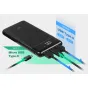 Silicon Power GP28 10000mAh juodas power bank su dviem 2.1A USB Type-A išvestimis ir USB-C įvestimi, prijungtas dviejų įrenginių greitam įkrovimui vienu metu
