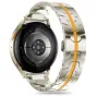 Tech-Protect nerūdijančio plieno laikrodžio diržas su oranžinėmis detalėmis Samsung Galaxy Watch4/5/5 Pro/6/7/FE – šono ir atgalinio vaizdo nuotrauka, 20 mm plotis, reguliuojama konstrukcija