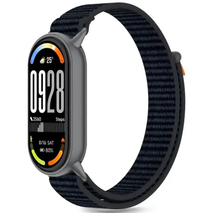 Tech-Protect watch strap Nylon Stripe Xiaomi Smart Band 8/9/10, black/orange