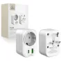 Tech-Protect travel adapter TA100 UK-EU, white