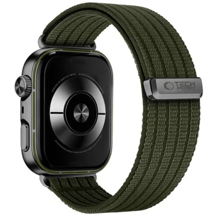 Tech-Protect Nailono laikrodžio dirželis Huawei Watch Fit serijai, karinė žalia
