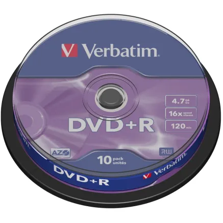 Verbatim DVD+R Matt Silver 4.7GB 16x 10pcs spindle