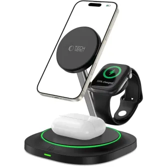 Tech-Protect wireless charger A46 3in1 QI15W, black Tech-Protect wireless charger A46 3in1 QI15W, black