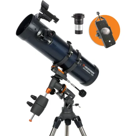 Celestron Astromaster Reflector 130EQ with phoneadapter and T2-Barlow