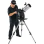 Celestron StarSense Explorer stalo Dobson tipo teleskopas su tvirtu reguliuojamo aukščio statyvu ir įmontuota priedų dėžute, paruoštas patogiam žvaigždžių stebėjimui