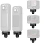 SmallRig 6303 greitas tvirtinimo adapteris Insta360 X5/X4 kameroms su saugia tvirtinimo sistema, rodomas iš skirtingų kampų
