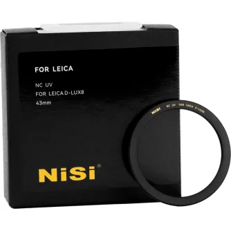 NiSi NC UV filtras Leica D-LUX 8 juodame pakete su 43 mm UV apsaugosiu stiklu, atskirai rodomas. NiSi NC UV filtras Leica D-LUX 8 juodame pakete su 43 mm UV apsaugosiu stiklu, atskirai rodomas.
