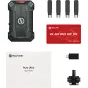 Hollyland Pyro Ultra TX bežiedinis vaizdo transliuotojas su tvirtu priekiu, 4K60 UHD bežiedine transliacijos galimybe ir įtraukti priedai: trumpieji antenos, USB-C OTG adapteris, šaltoji koja montavimo elementas, greitas vadovas