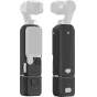 SmallRig modulinis silikono apvalkalų komplektas DJI Osmo Pocket 4 su stabilizatoriaus, korpuso, rankenos ir ekrano apsauga - priekinis ir galinis vaizdas