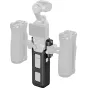 SmallRig 6006 dėžė DJI Osmo Pocket 4/3 su baterijos rankena ir NATO šliuzais, rodoma priekio ir šono perspektyva, akcentuojant prijungtus priedus