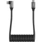 SmallRig 5730 USB-C suktinis duomenų kabelis su tiesiu ir kampuotu jungtimis, greitas 240W įkrovimas, patvarus TPU spiralinis dizainas