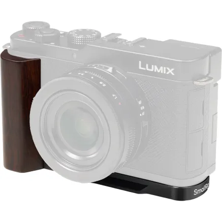 SmallRig 5942 L-Shaped Mount Plate with Wooden Handle for Panasonic LUMIX L10 Black