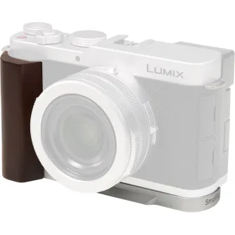 SmallRig L formos montavimo plokštė su medine rankena Panasonic LUMIX L10 kamerai, su Arca-Swiss greitu paleidimu ir be įrankių montavimu